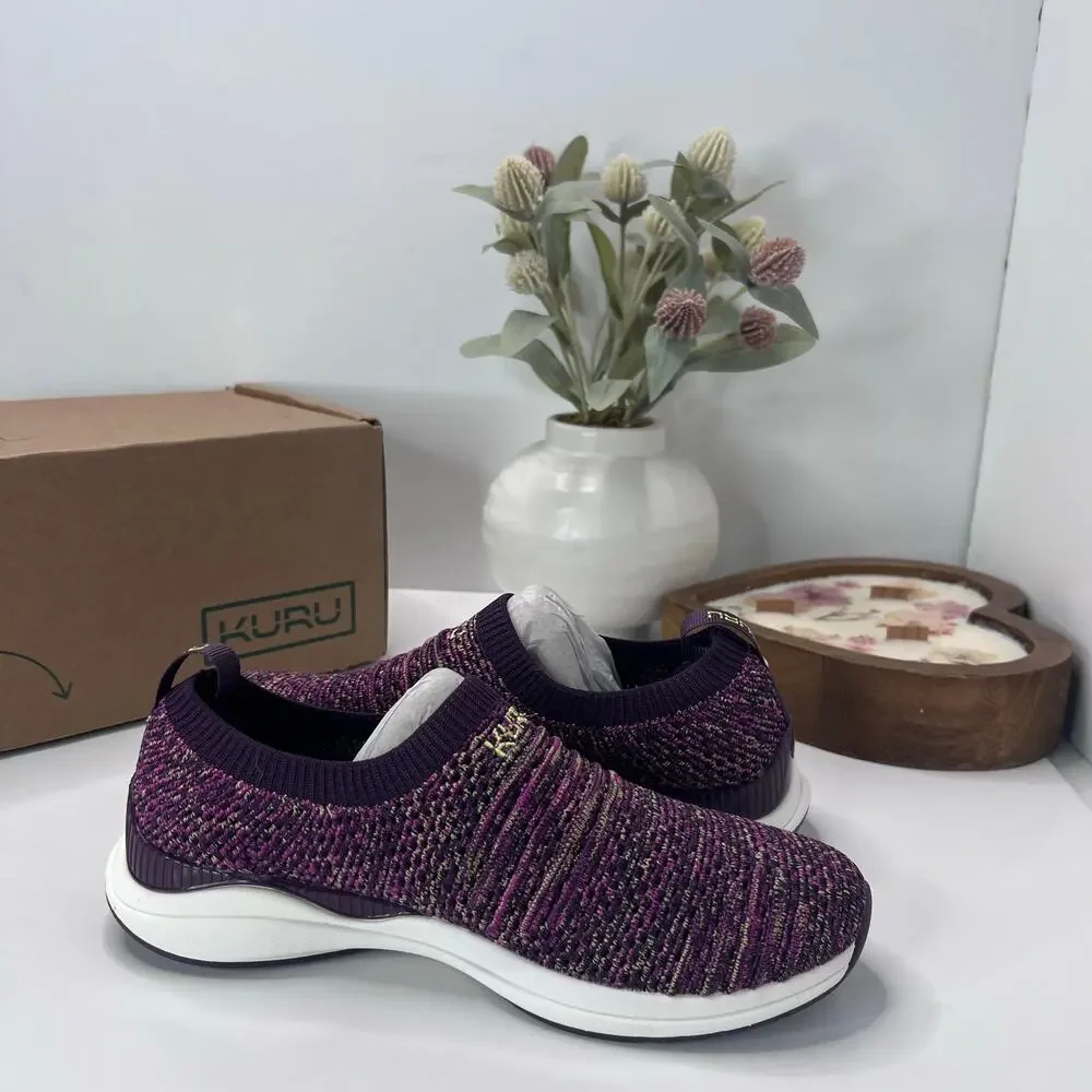 Kuru Stride Novaknit Slip On Sneaker Plum Purple Confetti Women 6 Tried On